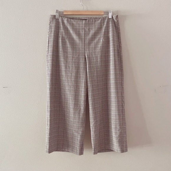 LOFT Wideleg Cropped Plaid Pant, Sz 8, EUC - Picture 1 of 5